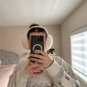 Cozy White Ear Muff Headband